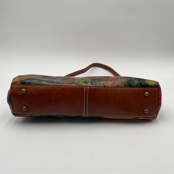 Patricia Nash Ferrara Frame Floral Leather Satchel Shoulder Purse Botanical Fall - Picture 7 of 16